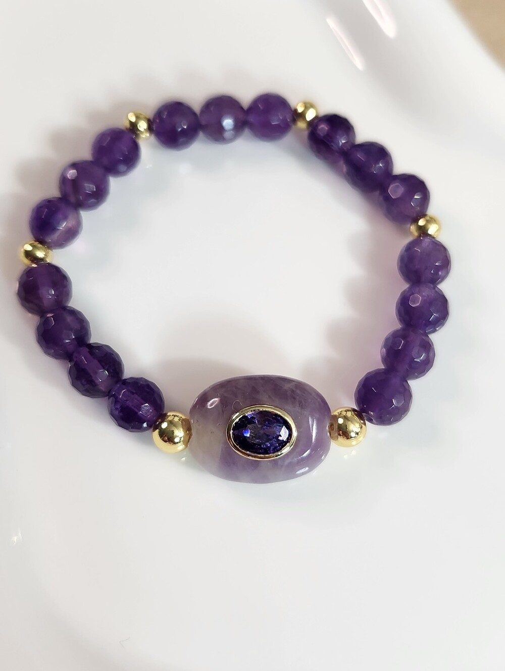 Amethyst Beaded Bracelet - Picture 5 of 5